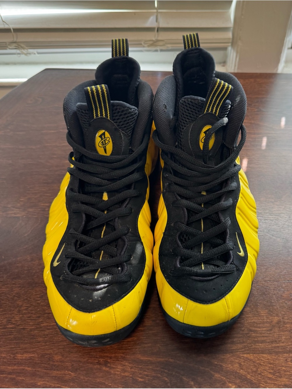 Nike Men’s Wu-Tang Black and Yellow Foamposite Sneakers